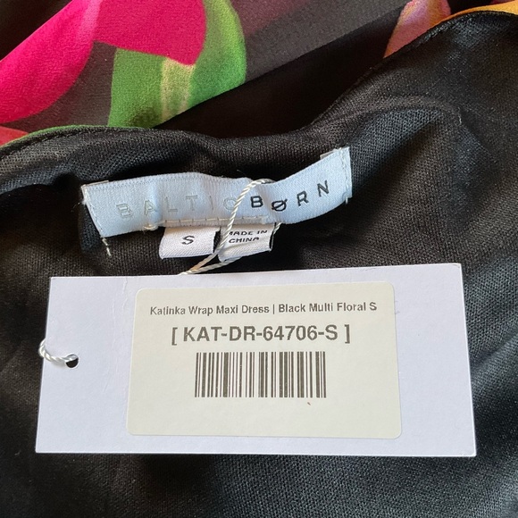 Baltic Born Katinka Wrap Maxi Dress Black Multi Floral Size S NWT Party Wedding - Picture 14 of 16